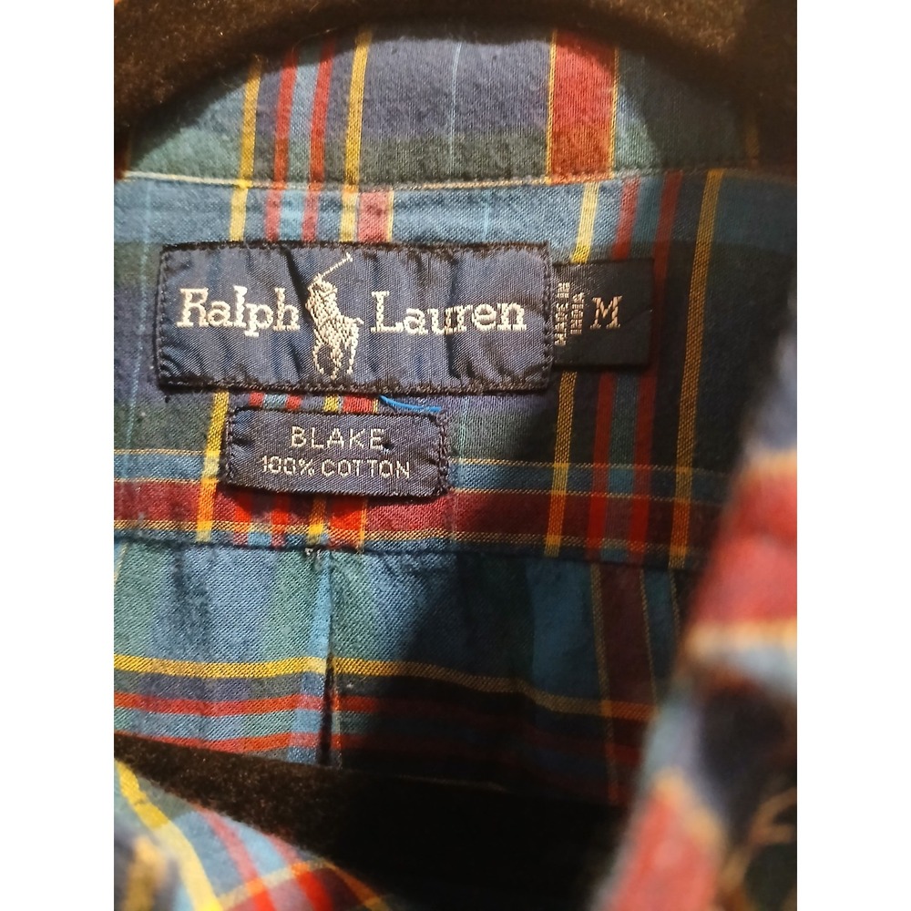 Ralph Lauren Men's M Plaid Short Sleeve Button-down Shirt Pony - Picture 2 of 5